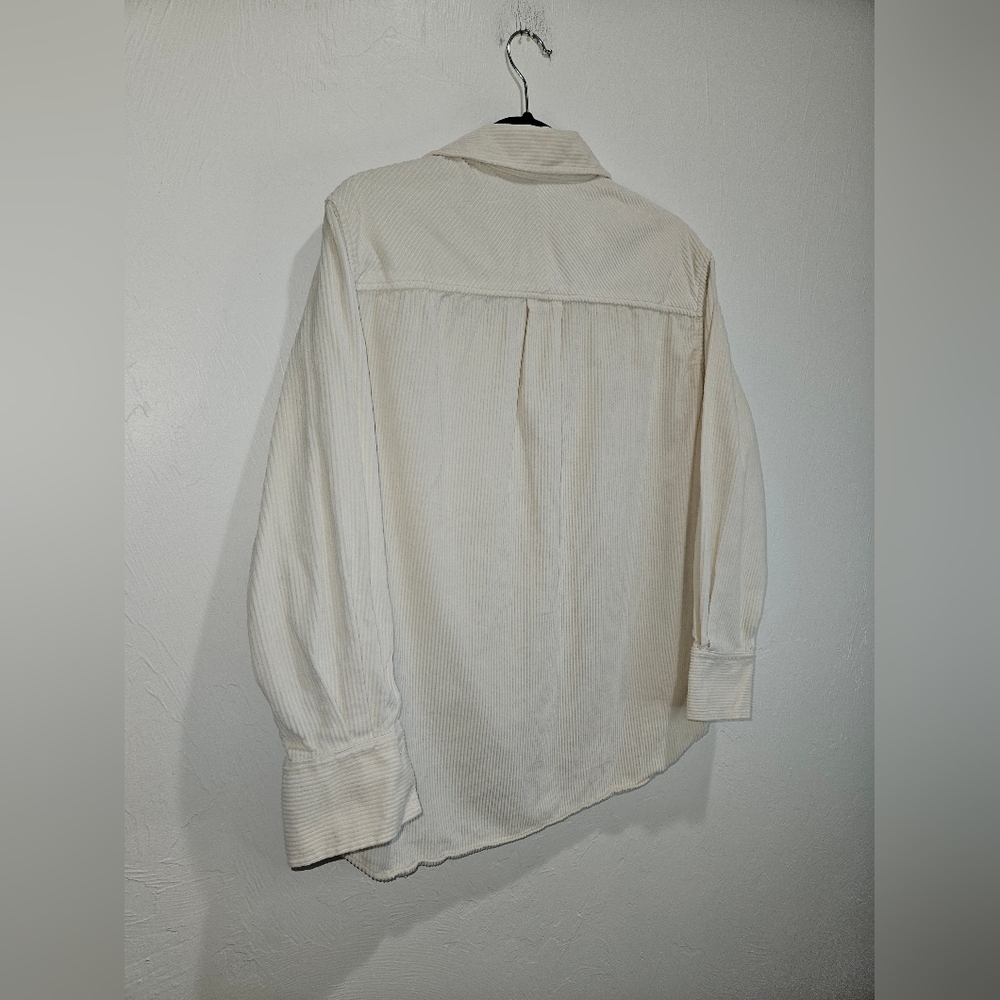 AYR Cream Shacket Corduroy Button Front Shirt Long Sleeve All Year Round XS - Picture 13 of 15